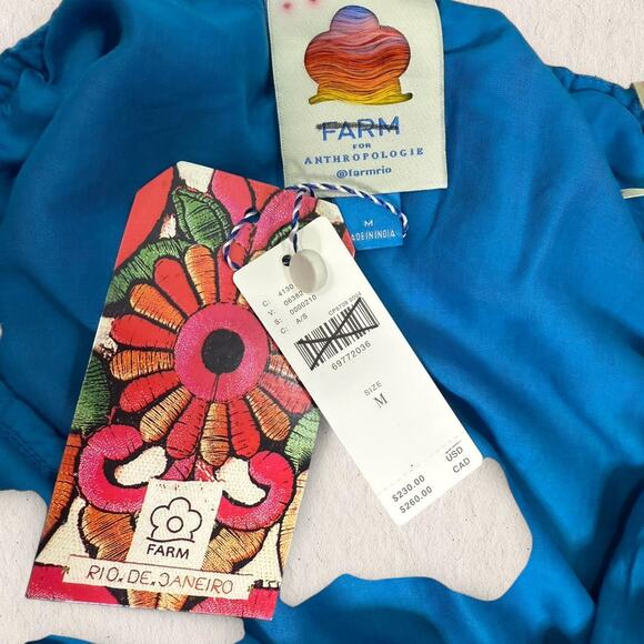 NWT Farm Rio Size M Tropical‎ Floral Tiered Maxi Dress Anthropologie Fairy Boho - Picture 6 of 8